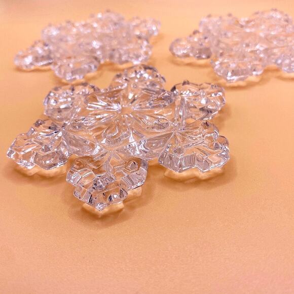 Waterford Marquis Crystal Snowflake Ornament Set of 3 No Box - Picture 5 of 5